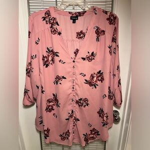 Pink rose sheer blouse